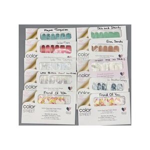 Color Street Nail Polish Strips Lot 9 Sets French Manicure Glitter Turquoise‎